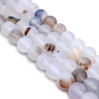 Perles agates, Agate noire, Rond, DIY & normes différentes pour le choix & mat & givré, couleurs mélangées, Vendu par brin