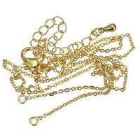 Brass Cable Link Necklace Chain, plated, fashion jewelry & DIY & for woman, golden Approx 1.5mm .7 Inch 