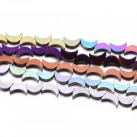 Las Perlas De Hematites Sin Magnético, Hematite, Luna, chapado, Bricolaje, más colores para la opción, 5x18mm, Vendido por Sarta