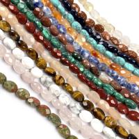 Mixed Gemstone Beads, Natural Stone, Flat Oval, DIY & faceted Approx 7.9 Inch, Approx 