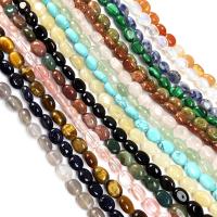 Mixed Gemstone Beads, Natural Stone, Oval, plated, DIY Approx 15.7 Inch 
