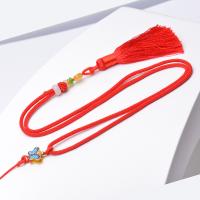 Collar de cuerda, Hilo de Taiwán, con Cloisonné, Bricolaje, más colores para la opción, 8mm,2mm, longitud:aproximado 23.62 Inch, Vendido por Sarta