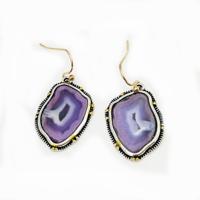 Zinc Alloy Drop Earring, vintage & fashion jewelry, purple 