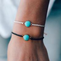bracelet en alliage zinc à turquoise , alliage de zinc, avec turquoise, bijoux de mode, plus de couleurs à choisir, 6cm, Vendu par brin
