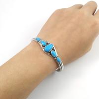 bracelet en alliage zinc à turquoise , alliage de zinc, avec turquoise, bijoux de mode & styles différents pour le choix, plus de couleurs à choisir, 5.7CM, Vendu par PC