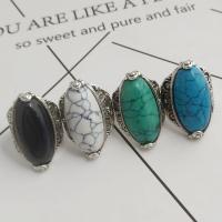 Turquoise Finger Ring, Zinc Alloy, with turquoise, fashion jewelry 