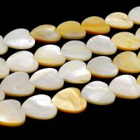 Perles de coquillage jaune naturel, coquille, coeur, DIY, Jaune, 15*15mm, Vendu par brin