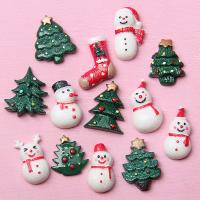 Weihnachten Harz Cabochon, Weihnachts-Design & DIY & verschiedene Stile für Wahl & Emaille, keine, 50PCs/Tasche, verkauft von Tasche