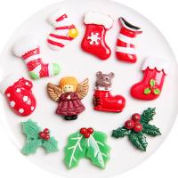 Weihnachten Harz Cabochon, Essen Form, Weihnachts-Design & DIY & verschiedene Stile für Wahl, keine, 50PCs/Tasche, verkauft von Tasche