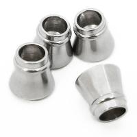 Stainless Steel End Caps, 304 Stainless Steel, silver color plated, DIY 