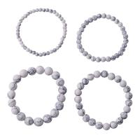 Magnésite Set de bracelet, 4 pièces & unisexe, blanc, Diamètre inté Environ 60mm, Vendu par brin