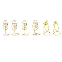 Messing Doppel-Ring Rüstung Cage Ring, goldfarben plattiert, verschiedene Stile für Wahl & für Frau & mit Strass, 11x32mm, verkauft von PC