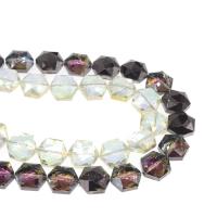 Mode Kristall Perlen, Sechseck, plattiert, unterschiedliche Farbe und Muster für die Wahl & DIY & facettierte, mehrere Farben vorhanden, 14*16mm, 50PCs/Strang, verkauft von Strang