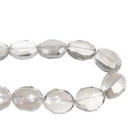 Oval Crystal Beads, Ellipse, plated, DIY & faceted, Greige, 20*16*7mm 
