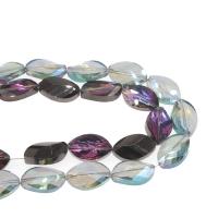 Blatt Kristall Perlen, plattiert, unterschiedliche Farbe und Muster für die Wahl & DIY & facettierte, mehrere Farben vorhanden, 20*13*6mm, 65PCs/Strang, verkauft von Strang