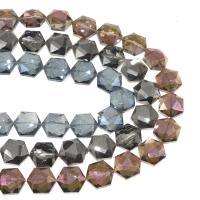Fashion Crystal Beads, Hexagon, plated & DIY & faceted 20*18*11mm 