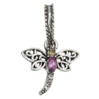 Zinc Alloy Jewelry Pendants, Dragonfly, plated, DIY, silver color, 26mm Approx 5*7mm 