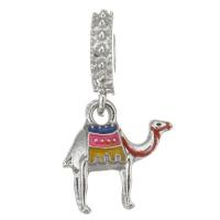 Zinc Alloy European Pendants, Camel, plated, DIY, silver color  Approx 5mm 