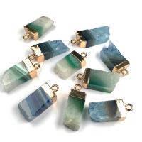 Mixed Agate Pendants, gold color plated, DIY 10x30- 