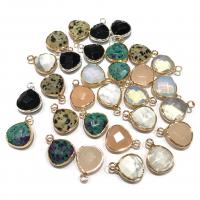 Gemstone Jewelry Pendant, Natural Stone, plated, DIY 10-30mm 