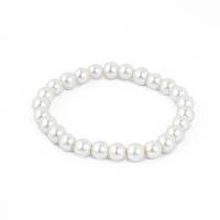 Pulseras de perlas plásticas, Esférico, unisexo, más colores para la opción, 8mm, longitud:aproximado 7.5 Inch, Vendido por Sarta