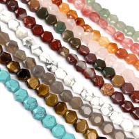 Mixed Gemstone Beads, Natural Stone, Hexagon, DIY & faceted Approx 7.9 Inch, Approx 