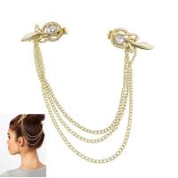 Alligator Hair Clip, Zinc Alloy, gold color plated, for woman 