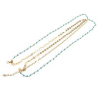 Zinc Alloy Head Chain, with Seedbead, gold color plated, for woman 