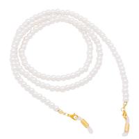 Plastic Pearl Glasses Chain, for woman, white .4 Inch 