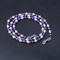 Kunststoff Perlen Brillenkette, für Frau, violett, Länge:28.3 ZollInch, verkauft von Strang