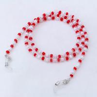 Seedbead Glasses Chain, for woman, red Inch 