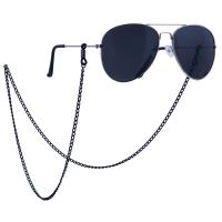 Zinklegierung Brillenkette, plattiert, für Frau, schwarz, Länge:29.9 ZollInch, verkauft von Strang