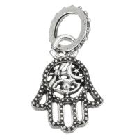 Zinc Alloy European Pendants, Hand, plated, DIY, silver color, 23mm Approx 5.5mm 