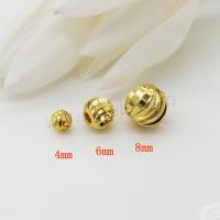 Brass Jewelry Beads, Round, plated, DIY golden 