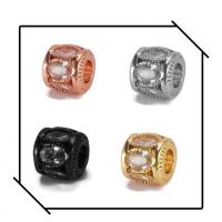 Cubic Zirconia Micro Pave Brass Beads, with Cubic Zirconia, Column, plated, fashion jewelry & micro pave cubic zirconia 11*10mm 