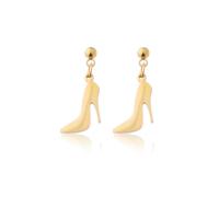 Stainless Steel Drop Earring, gold color plated, for woman, 30mm 