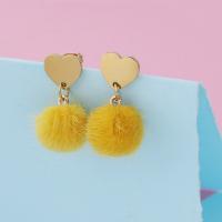 Edelstahl Tropfen Ohrring, goldfarben plattiert, für Frau, 27x15mm, verkauft von Paar