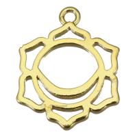 Hollow Brass Pendants, Flower, high quality gold color plated 