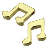 Старинный латунный бусы, Латунь, Музыкальные ноты, плакирован золотом отверстие:Приблизительно 1.5mm, продается PC