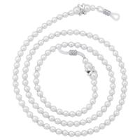 Plastic Pearl Glasses Chain, durable, white .5 Inch 