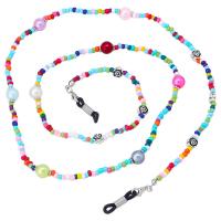 Zinc Alloy Glasses Chain, with Seedbead, plated, durable, multi-colored .5 Inch 