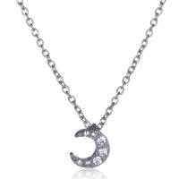 Zinc Alloy Cubic Zirconia Necklace, with Cubic Zirconia, fashion jewelry, silver color 