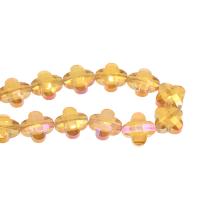 Blume-Kristall-Perlen, Kristall, plattiert, DIY & facettierte, orange, 16*16*8mm, 80PCs/Strang, verkauft von Strang