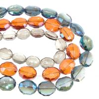Perles de cristal ovales, Placage, différentes couleurs et motifs pour le choix & DIY & facettes, plus de couleurs à choisir, 25*20*11mm Vendu par brin
