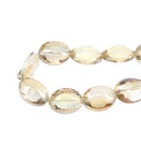 Oval Crystal Beads, Ellipse, plated, DIY & faceted, Sun, 20*15*1mm 