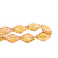 Raute Kristall Perlen, Rhombus, plattiert, DIY & facettierte, orange, 22*15*9mm, 15PCs/Strang, verkauft von Strang