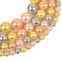 Perles de coquillage de couleur AB, Nacre perles, Rond, poli, DIY & normes différentes pour le choix, couleurs mélangées, Vendu par brin