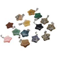 Gemstone Jewelry Pendant, Star, polished & DIY 29*19*8mm 