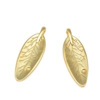 Brass Leaf Pendants, plated, DIY, golden, 27*10*4mm 