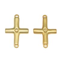 Brass Connector, Cross, plated, DIY, golden, 18*11*2mm 